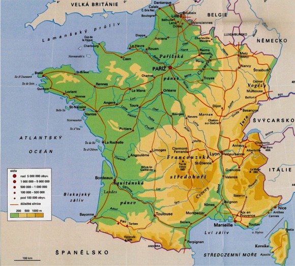 Mapa Francie