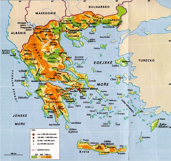 Mapa Řecka