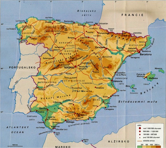Mapa Španělska